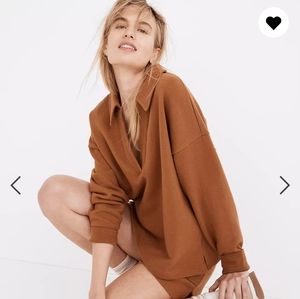 Madewell Cotton Oversized Polo Sweatshirt